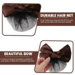 Limitless Bagged Traditional Chinese Style Ribbon Hair Ties, Hair Scrunchies Satin Scarf Hair Tie Elastic Bow Hair Bands Silky Hair Ribbon Long Tail Ponytail (Brown-Hemming-2PC)